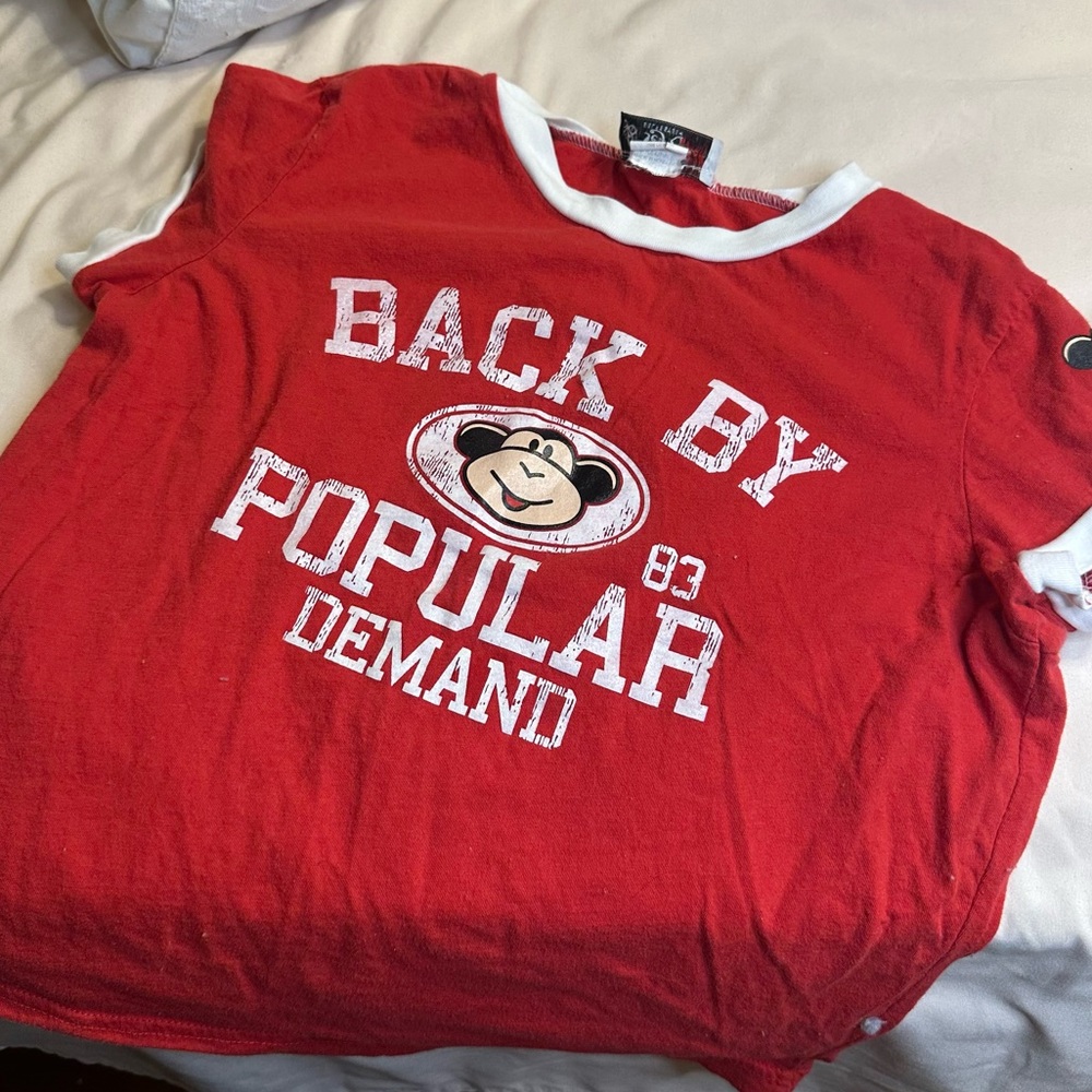 Self Esteem Red Kids Tee with Monkey Graphic